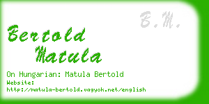 bertold matula business card